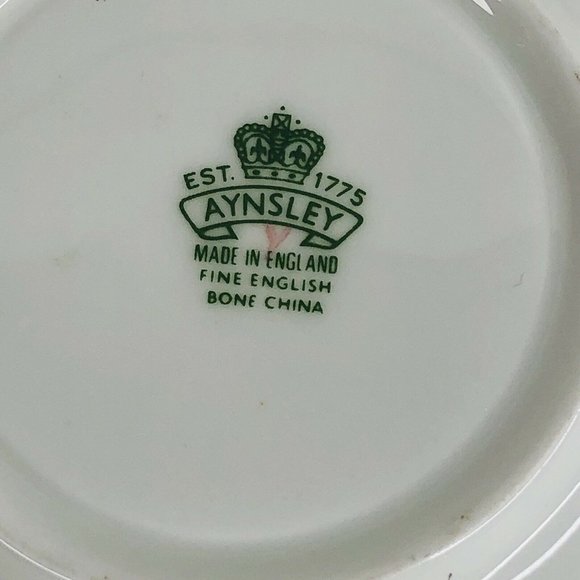 Aynsley Tea Cup & Saucer #2970 Pink Floral Bone China Footed Gold England VTG - Picture 10 of 10